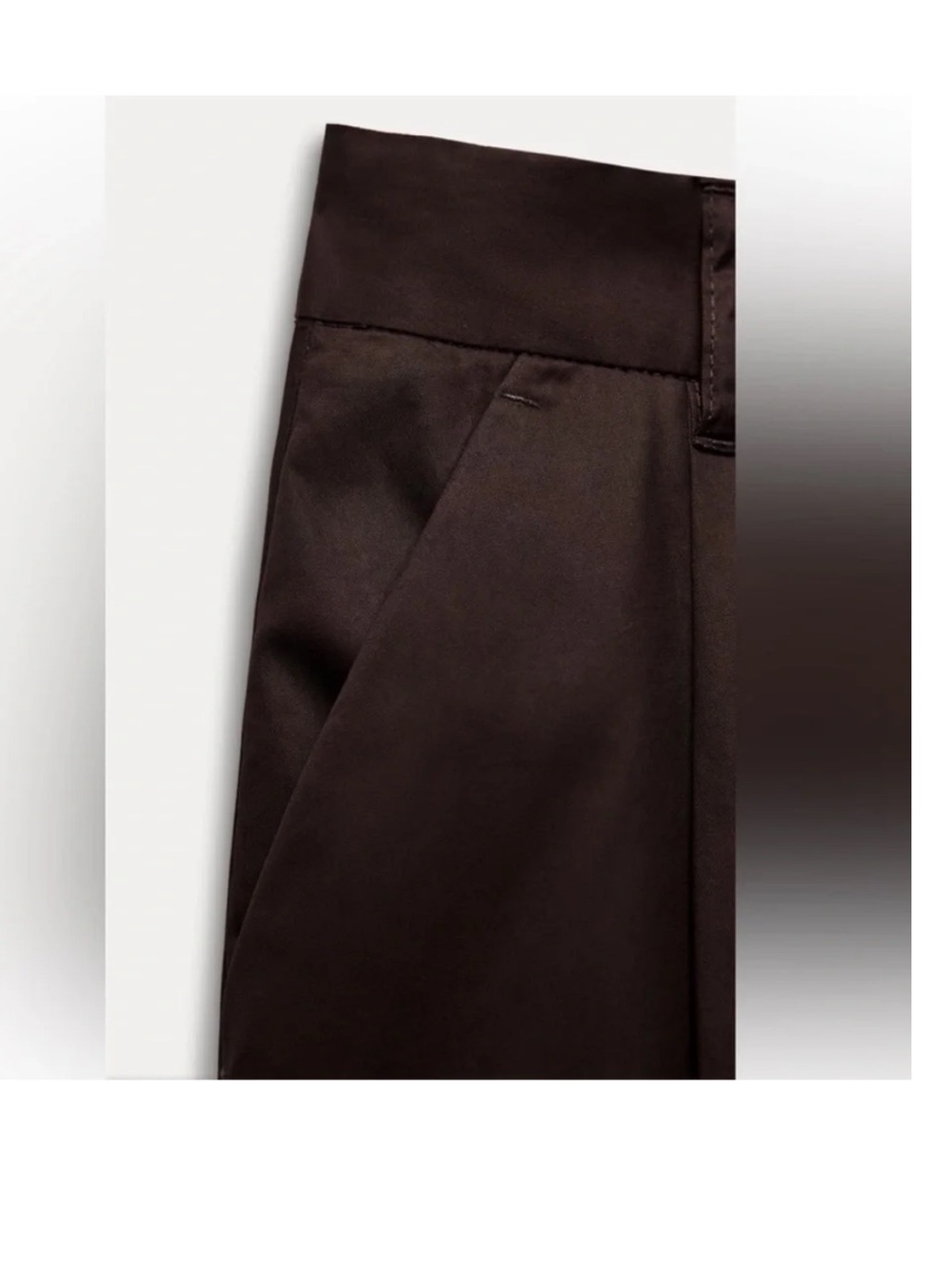 Zara Mid Rise Midi Brown Poplin balloon skirt XS NWT - Picture 4 of 9